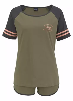 Arizona Sporty Stripe Short Pyjamas -Buffalo Fashion Shop Arizona Sporty Stripe Short Pyjamas48883028FRSC