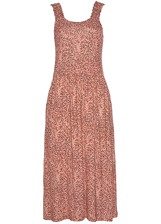Beach Time All-Over Leaf Printed Jersey Dress 4 Beach Time All-Over Leaf Printed Jersey Dress - Image 2