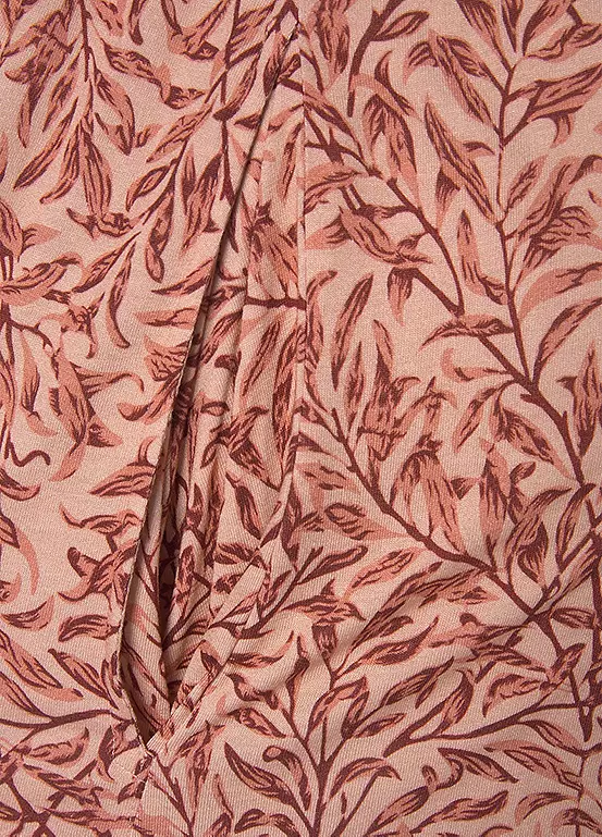 Beach Time All-Over Leaf Printed Jersey Dress 6 Beach Time All-Over Leaf Printed Jersey Dress - Image 4