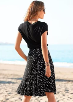 Beach Time Dotty Summer Jersey Dress -Buffalo Fashion Shop Beach Time Dotty Summer Jersey Dress78679047FRSP W01