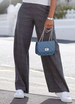 Buffalo Check Wide Leg Trousers