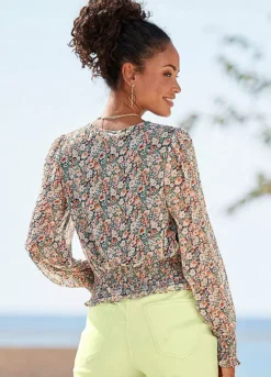 Buffalo Chiffon Floral Print Blouse -Buffalo Fashion Shop Buffalo Chiffon Floral Print Blouse65912336FRSP W01