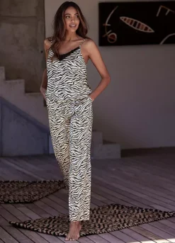 Buffalo Leopard Print Pyjama Vest Top -Buffalo Fashion Shop Buffalo Leopard Print Pyjama Vest Top13510825FRSL