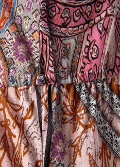 Buffalo Mix Print V-Neck Maxi Dress -Buffalo Fashion Shop Buffalo Mix Print V Neck Maxi Dress77827837FRSC W02