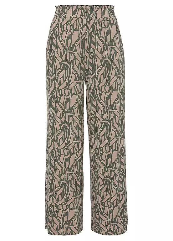 Buffalo Printed Wide Leg Jersey Trousers 4 Buffalo Printed Wide Leg Jersey Trousers - Image 2