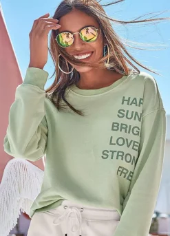 Buffalo Slogan Print Sweatshirt -Buffalo Fashion Shop Buffalo Slogan Print Sweatshirt64387658FRSP