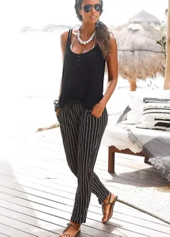 Buffalo Stripe Beach Trousers -Buffalo Fashion Shop Buffalo Stripe Beach Trousers384950FRSP W02