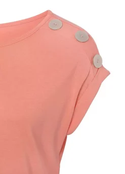 Buffalo T-Shirt With Decorative Buttons -Buffalo Fashion Shop Buffalo T Shirt with Decorative Buttons56353124FRSC W02