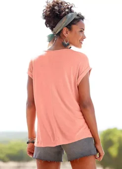 Buffalo T-Shirt With Decorative Buttons -Buffalo Fashion Shop Buffalo T Shirt with Decorative Buttons56353124FRSP W01