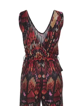 Buffalo V-Neck Patterned Jumpsuit -Buffalo Fashion Shop Buffalo V Neck Patterned Jumpsuit43948266FRSC W02