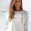 Elbsand Logo Print Long Sleeve Top -Buffalo Fashion Shop Elbsand Logo Print Long Sleeve Top41283429FRSP