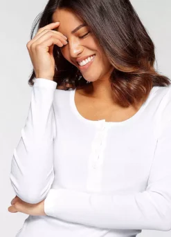 H.I.S Pack Of 2 Fine Rib Long Sleeve Tops -Buffalo Fashion Shop H.I.S Pack of 2 Fine Rib Long Sleeve Tops853820FRSP W03