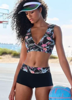 KangaROOS Floral Print V-Neck Bikini Top -Buffalo Fashion Shop KangaROOS Floral Print V Neck Bikini Top38389064FRSP W01