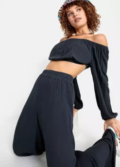 LSCN BY LASCANA Slip-On Palazzo Pants -Buffalo Fashion Shop LSCN BY LASCANA Slip On Palazzo Pants62620209FRSP W02