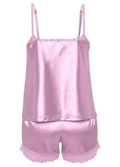 Lace Trim V-Neck Shorty Pyjama Set 10 Lace Trim V-Neck Shorty Pyjama Set -Buffalo Fashion Shop Lace Trim V Neck Shorty Pyjama Set15809933FRSC W01