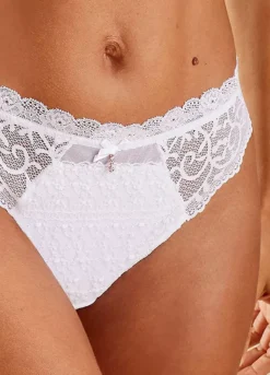 Nuance Embroidered Lace Thong -Buffalo Fashion Shop Nuance Embroidered Lace Thong59249732FRSP W02