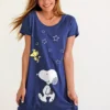 Peanuts Printed Shirt Nighty 2 Peanuts Printed Shirt Nighty -Buffalo Fashion Shop Peanuts Printed Shirt Nighty328266FRSP