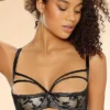 Petite Fleur Gold Lace Half Cup Bra -Buffalo Fashion Shop Petite Fleur Gold Lace Half Cup Bra51429062FRSP