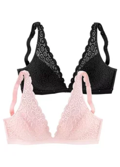 Petite Fleur Pack Of 2 Non-Underwired Bralettes -Buffalo Fashion Shop Petite Fleur Pack of 2 Non Underwired Bralettes29954427FRSC