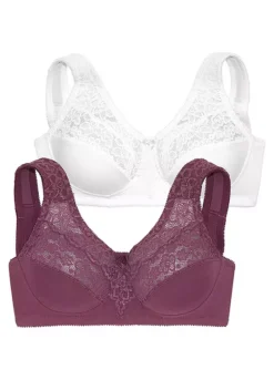 Petite Fleur Pack Of 2 Support Bras -Buffalo Fashion Shop Petite Fleur Pack of 2 Support Bras733193FRSC