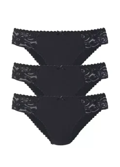 Petite Fleur Pack Of 3 High Leg Bikini Briefs