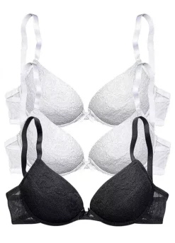 Petite Fleur Pack Of 3 Push-Up Bras -Buffalo Fashion Shop Petite Fleur Pack of 3 Push Up Bras148587FRSC