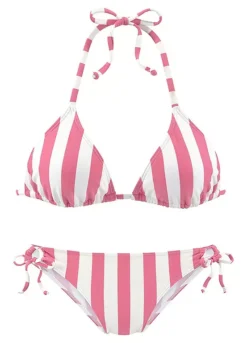VENICE BEACH Stripe Triangle Bikini Set -Buffalo Fashion Shop Stripe Triangle Bikini Set70667429FRSC