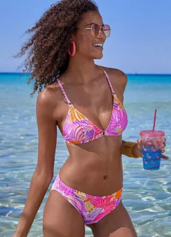 Sunseeker Butterfly Print Triangle Bikini Top -Buffalo Fashion Shop Sunseeker Butterfly Print Triangle Bikini Top33357043FRSP W01