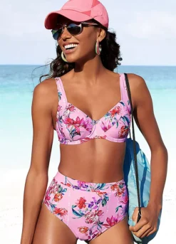 Sunseeker Floral Print High Waist Bikini Bottoms -Buffalo Fashion Shop Sunseeker Floral Print High Waist Bikini Bottoms91106018FRSP W01