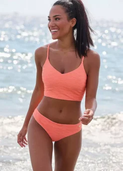 Sunseeker Textured Pattern Cropped Bikini Top -Buffalo Fashion Shop Sunseeker Textured Pattern Cropped Bikini Top73252043FRSP W01