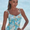 Sunseeker Tropical Print Underwired Tankini Top -Buffalo Fashion Shop Sunseeker Tropical Print Underwired Tankini Top65287164FRSP