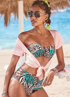 Venice Beach Animal Print High Waist Bikini Bottoms -Buffalo Fashion Shop Venice Beach Animal Print High Waist Bikini Bottoms17373854FRSP W01