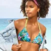 Venice Beach Tropical Print Triangle Bikini Top