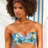 Venice Beach Tropical Print Underwired Bandeau Bikini Top -Buffalo Fashion Shop Venice Beach Tropical Print Underwired Bandeau Bikini Top64406751FRSP