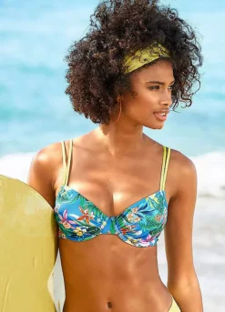 Venice Beach Tropical Print Underwired Bikini Top