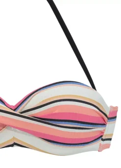 Venice Beach Underwired Striped Bandeau Bikini Set -Buffalo Fashion Shop Venice Beach Underwired Striped Bandeau Bikini Set70359014FRSC W01