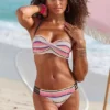 Venice Beach Underwired Striped Bandeau Bikini Set -Buffalo Fashion Shop Venice Beach Underwired Striped Bandeau Bikini Set70359014FRSP
