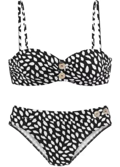 Buffalo Fashion Shop -Buffalo Fashion Shop Vivance Abstract Print Wired Bandeau Bikini42454956FRSC