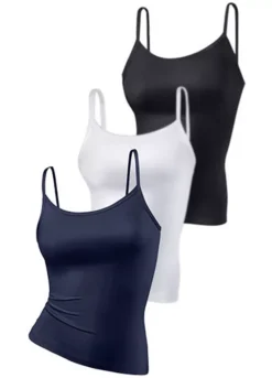 Vivance Active Pack Of 3 Vest Tops -Buffalo Fashion Shop Vivance Active Pack of 3 Vest Tops408119FRSC