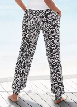 Vivance Animal Print Jersey Pants -Buffalo Fashion Shop Vivance Animal Print Jersey Pants60823704FRSP W01