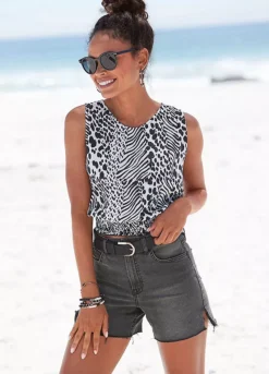 Vivance Animal Print Top -Buffalo Fashion Shop Vivance Animal Print Top39956009FRSP W02