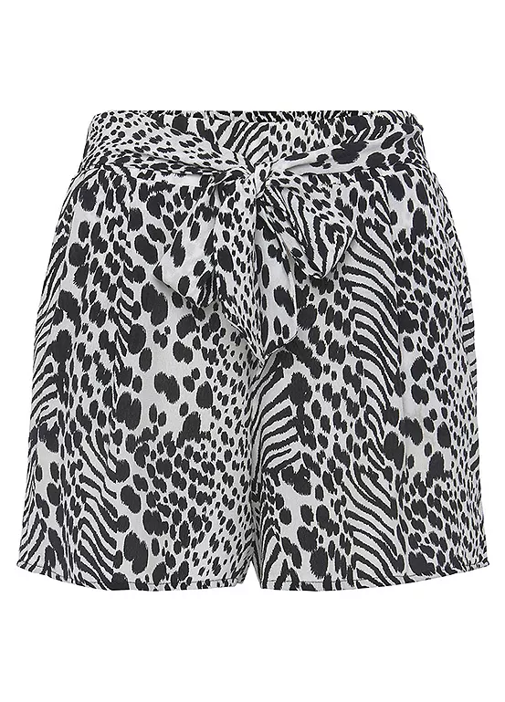 Vivance Animal Print Woven Shorts 4 Vivance Animal Print Woven Shorts - Image 2
