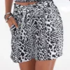 Vivance Animal Print Woven Shorts -Buffalo Fashion Shop Vivance Animal Print Woven Shorts68108531FRSP