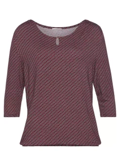 Buffalo Fashion Shop -Buffalo Fashion Shop Vivance Cropped Sleeve Print Top70107500FRSC