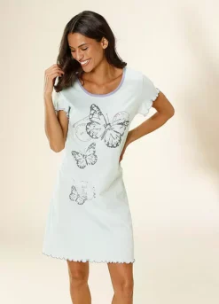 Vivance Dreams Butterfly Print Nightgown -Buffalo Fashion Shop Vivance Dreams Butterfly Print Nightgown68138121FRSP W02
