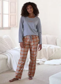 Vivance Dreams Checked Flannel Pyjamas 11 Vivance Dreams Checked Flannel Pyjamas -Buffalo Fashion Shop Vivance Dreams Checked Flannel Pyjamas49702767FRSP
