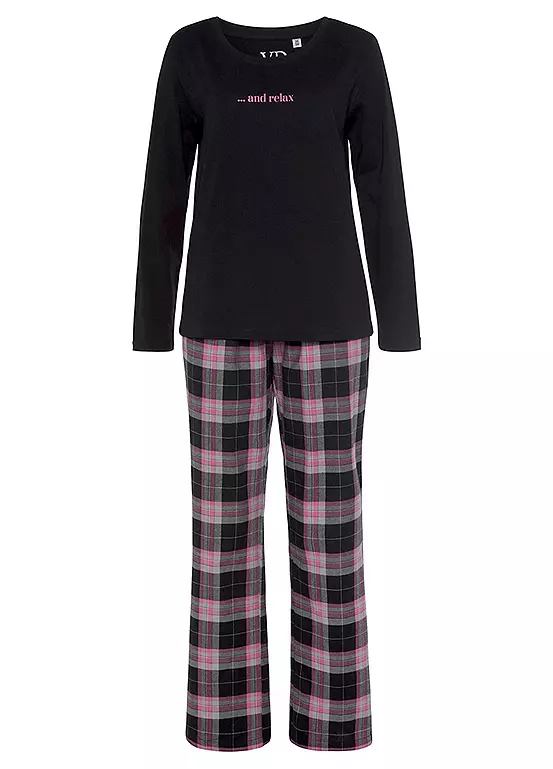 Vivance Dreams Checked Flannel Pyjamas 4 Vivance Dreams Checked Flannel Pyjamas - Image 2