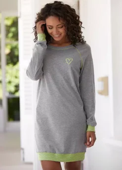 Vivance Dreams Contrast Trim Heart Print Nightie