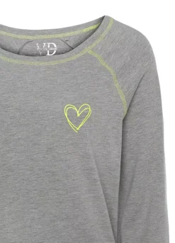 Vivance Dreams Contrast Trim Heart Print Nightie -Buffalo Fashion Shop Vivance Dreams Contrast Trim Heart Print Nightie78639917FRSP W02