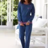 Vivance Dreams Contrast Trim Pyjamas 1 Vivance Dreams Contrast Trim Pyjamas -Buffalo Fashion Shop Vivance Dreams Contrast Trim Pyjamas32145639FRSP